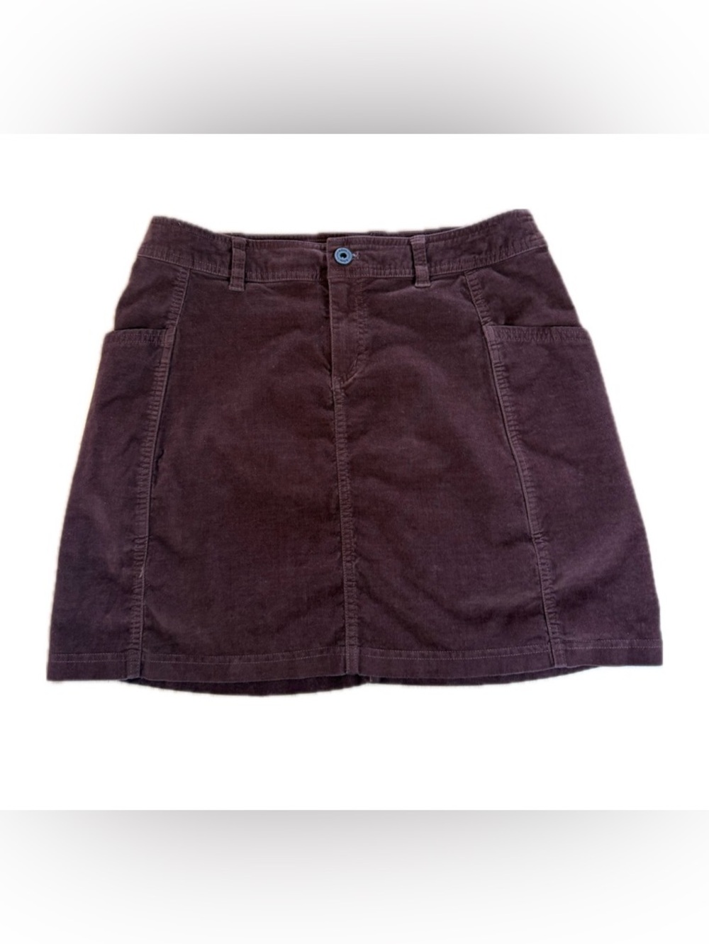 Kuhl Women's Mini Skirt Size 8 Dark Brown Skirt Corduroy Pockets Utility Chic